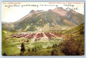 1909 Silverton Colorado Vintage Postcard Aerial View Mountains Buildings Field