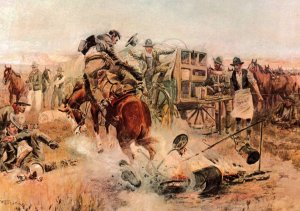 Bronc to Breakfast,Charles Marion Russell Western Painting