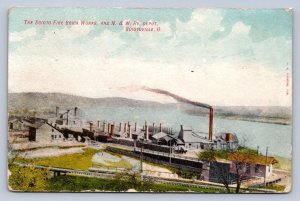 J87/ Sciotoville Ohio Postcard c1910 Fire Brick Works Factory Railroad Depot 551