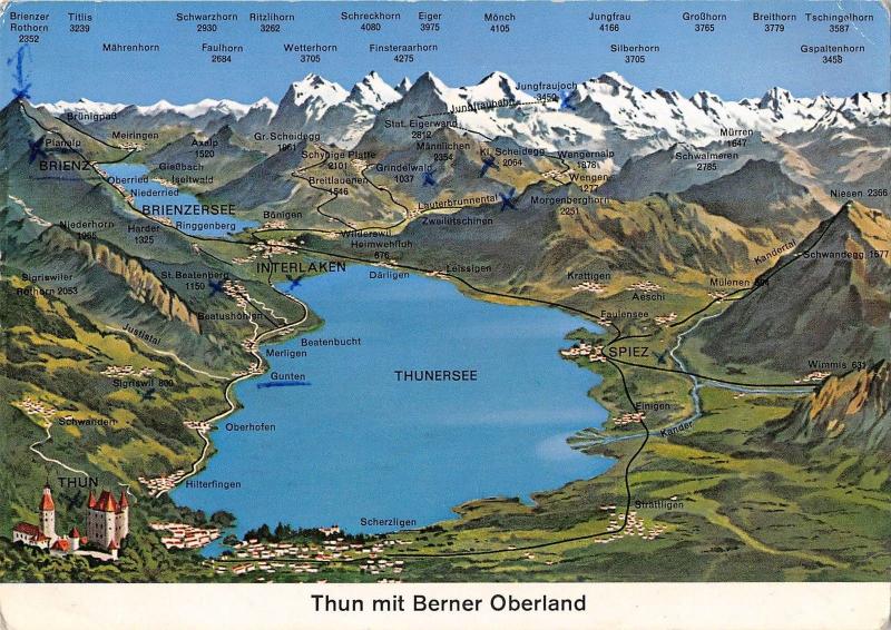 BR87129 thun mit berner oberland map cartes geographiques switzerland