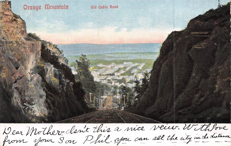 Orange Mountain Old Incline Cable Railroad New Jersey 1907 postcard