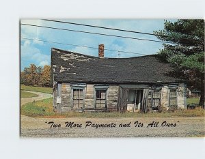 Postcard Old Fragile Crumbling House Two More Payments and It's All Ours USA