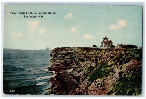 Los Angeles California CA Postcard Point Fermin Light Los Angeles Harbor c1910's