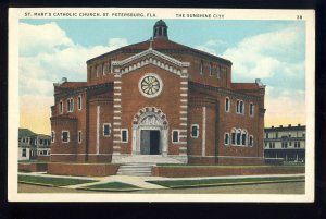 St Petersburg, Florida/FL Postcard, St Mary's Catholic Church