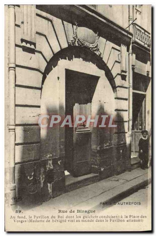 Old Postcard Paris D & # 39Autrefois Rue de Birague Pavilion King