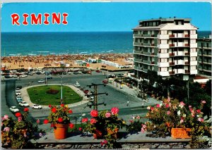 VINTAGE CONTINENTAL SIZE POSTCARD PIAZZA TRIPOLI RIMINI ITALY