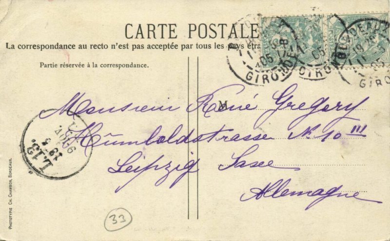 france, BORDEAUX, Inauguration du Monument Gambeta (1905) Postcard