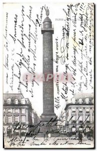 Old Postcard Paris Vendome Column