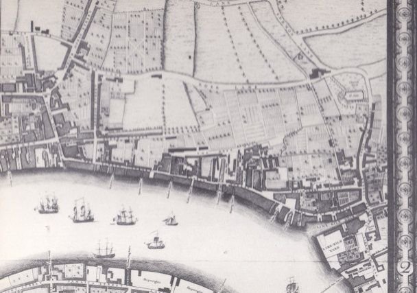 London River Thames Medieval 1746 Map Real Photo Postcard