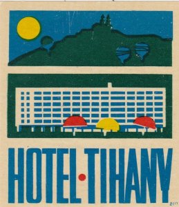 Hungary Tihany Motel Tihany Vintage Luggage Label sk3684