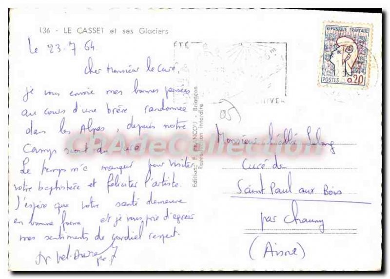 Postcard The Old Casset and Glaciers