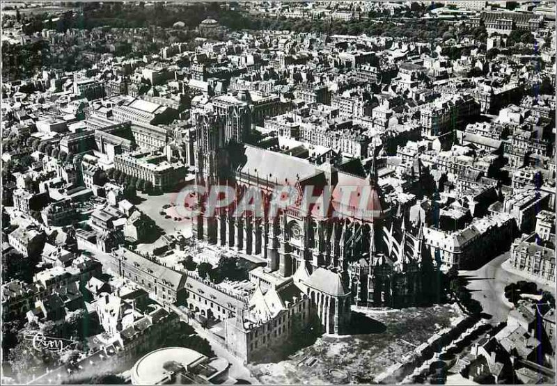 Modern Postcard Reims (Marne) View Aerienne the Cathedral