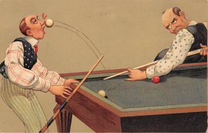 Ball to the face Pool Billiards Carte Postale Unused 