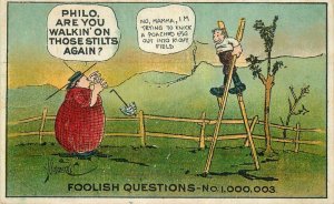 Artist Rube Goldberg Foolish 1911 Question Comic Humor Postcard 21-10434