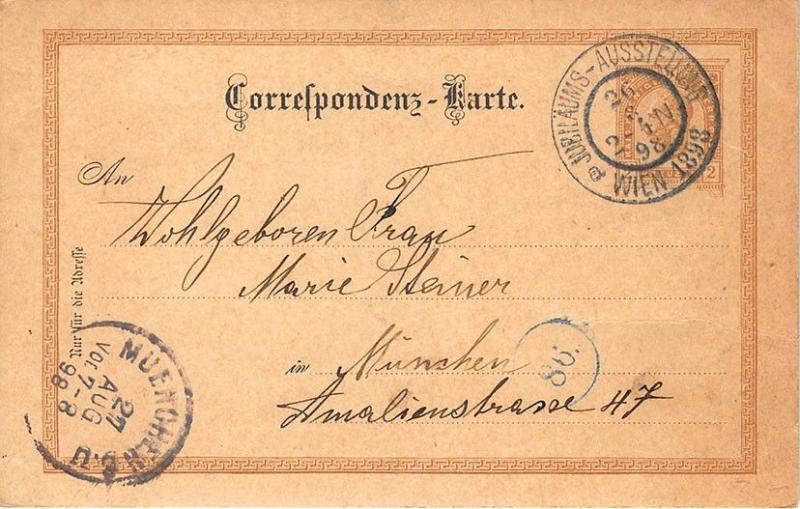 Vienna Germany JVBLaums-AVsstellvng Crowd Official 1898 Pioneer Postal Card