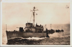 Hr.Ms. Onderzeebootjager Queen Wilhelmina Ship Vintage RPPC C070