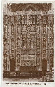 Hertfordshire Postcard - The Screen - St Albans Cathedral  A9482