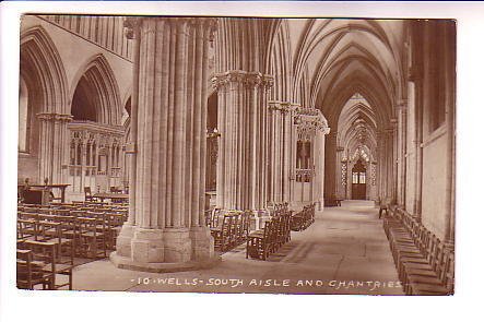 Real Photo, Interior, Church, Wells, England, Used 1925