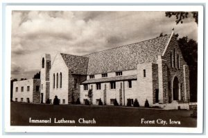 c1940's Immanuel Lutheran Church Forest City Iowa IA RPPC Photo Vintage Postcard