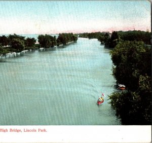 Looking From High Bridge Lincoln Park Chicago Illinois Postcard Undivided Back