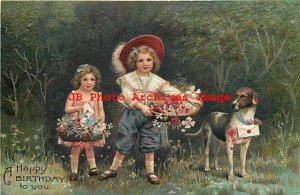 6 Postcards Set, PFB No 7709, Children with Dogs