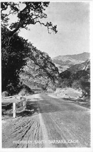 Postcard RPPC 1920s California Santa Barbara Highway Pacific Novelty CA24-3388