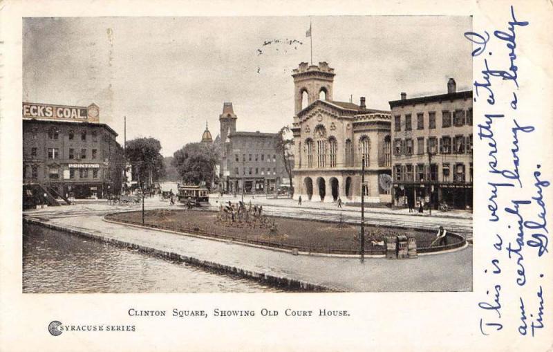 Syracuse New York Court House Street View Antique Postcard K43492 