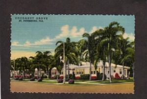 FL Cocoanut Grove Motor Motel Hotel St Petersburg Florida Postcard Linen PC