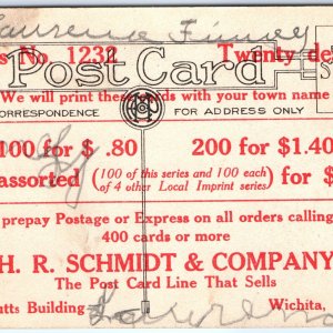 c1910s Wichita, KS Schmidt Sample Postcard Town Name Advertising Dutch Boy A72