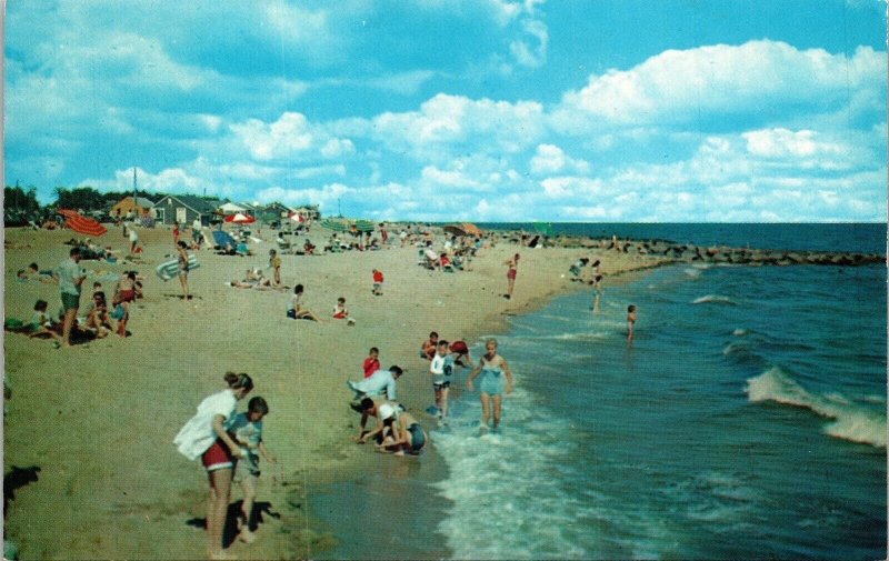 Beach W Dennis Cape Cod Massachusetts MA Postcard VTG UNP Tichnor Vintage Unused 