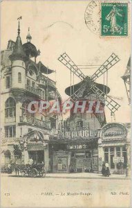 Old Postcard Paris Moulin Rouge