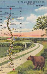 Map Of The Pennsylvania Turnpike Curteich