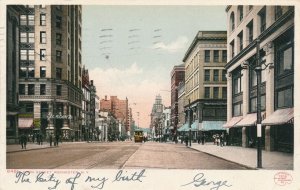 Rochester NY, New York - View down Main Street - pm 1907 - UDB - Det Pub