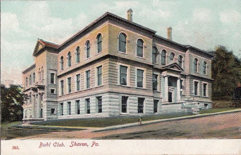 Postcard Buhl Club Sharon PA