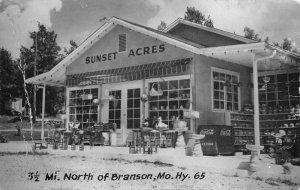 Branson Missouri Sunset Acres Store Coke Machine Real Photo Postcard AA75451