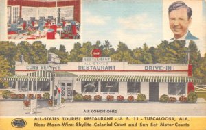 Tuscaloosa Alabama All-States Tourist Restaurant , Multi-View Linen PC U4971