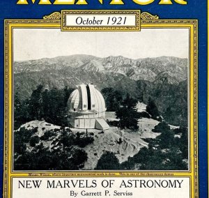 1921 Astronomy Print Mount Wilson Observatory The Mentor October Cover 10 x 7