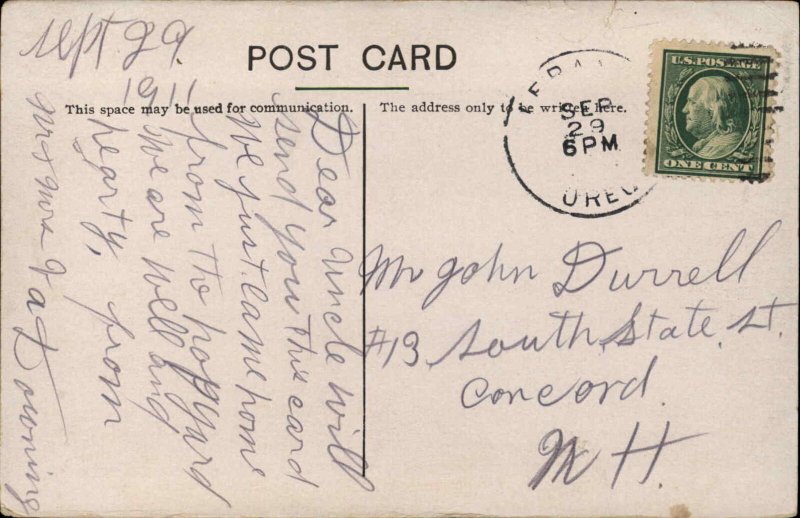 Lebanon Oregon OR High School Bldg c1910 Postcard