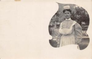 D85/ Occupational RPPC Real Photo Postcard c1910 Woman Nurse Uniform 17