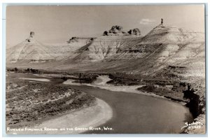 c1940's Rugged Firehole Region On The Green River Wyoming WY RPPC Photo Postcard