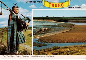 Canada Postcard 1979 / Truro Nova Scotia / Tidal Bore / Bagpipes / With Stamp