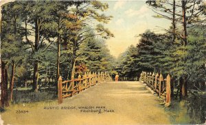 Fitchburg Massachusetts 1908 Postcard Rustic Bridge Whalom Park