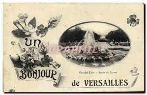 Old Postcard A Big Hello Versailles Latona fountain water