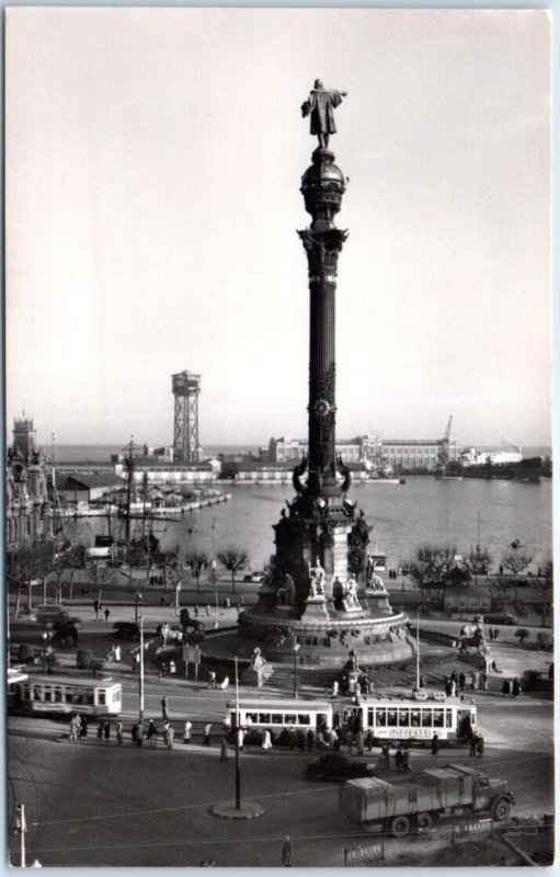 Postcard - Monument to Christopher Columbus, Port - Barcelona, Spain 