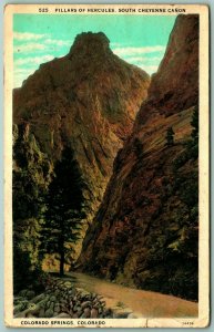 Pillars of Hercules Cheyenne Canyon Colorado Springs CO 1930 WB Postcard H8