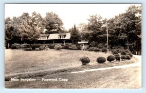 RPPC CANTON, Maine ME ~ Main Bungalow PINEWOOD CAMP Oxford County 1939 Postcard