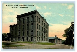 1924 Polytechnic Institute, Salisbury Lab, Worcester, Massachusetts MA Postcard
