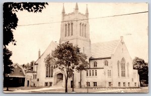 Howell Michigan~Presbyterian Church~Cape Cod House~1935 RPPC