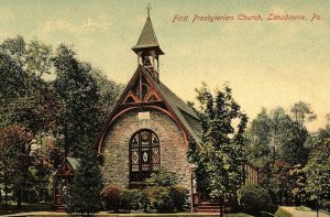 C.1910 First Presbyterian Church, Lansdowne, Pa. Vintage Postcard P137