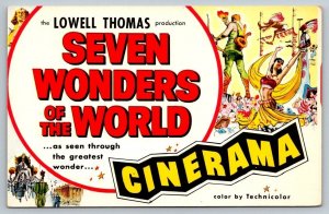 Seven Wonders of The World Cinerama - Madison Ave. NYC - 1956  - Postcard